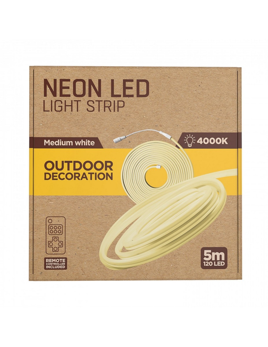 Fita LED NEON Muvit IP65 Branco Médio (4000W) 5m 5