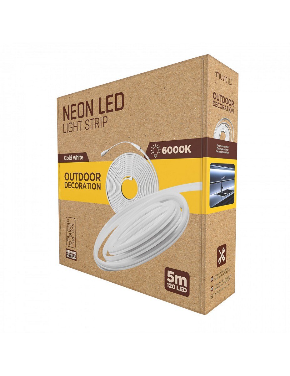 Fita LED NEON Muvit IP65 Branco Frio (6000W) 5m 7