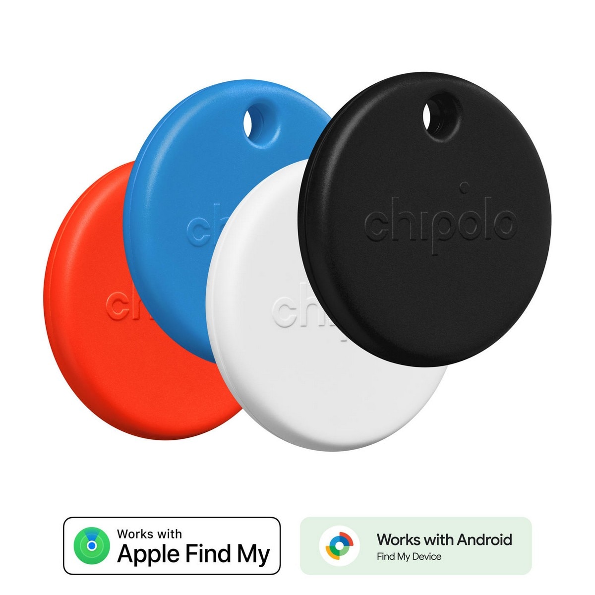 Sensor de Proximidade Chipolo POP - 4 Unidades - Preto, Branco, Vermelho e Azul 2