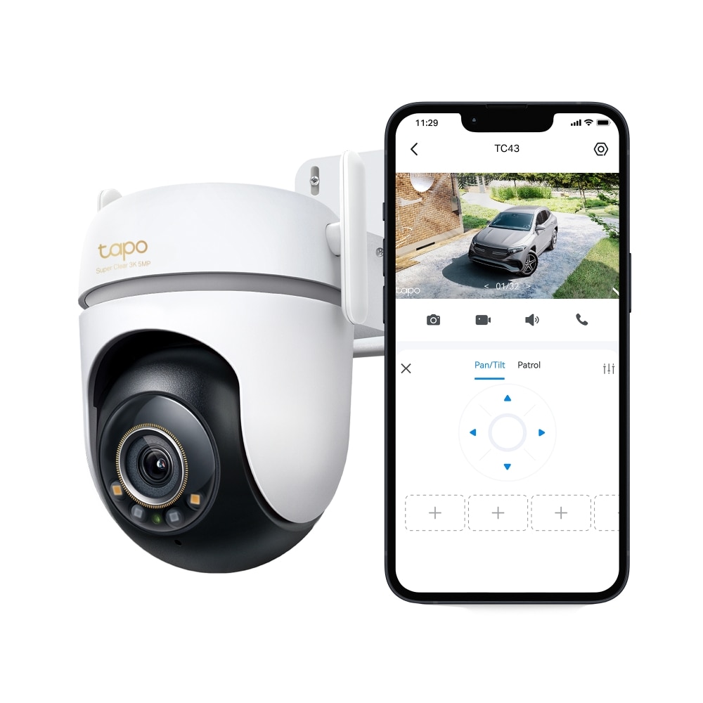 Câmara de Vigilância TP-Link TC43 Wi-Fi de 360 Graus para Exteriores com Visão 3K e Deteção IA Avançada Branco-4