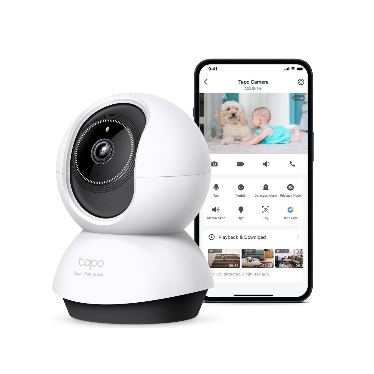 Câmara de Vigilância IP TP-Link Ip Tapo TC74  de Interior 2880 x 1620 pixels para Teto ou Secretária 3