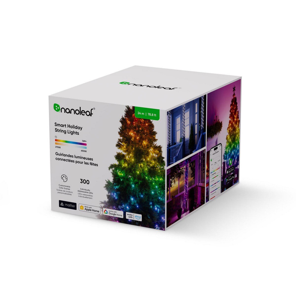 Fita LED Nanoleaf 1D Holiday String Lights Outdoor 24m 3