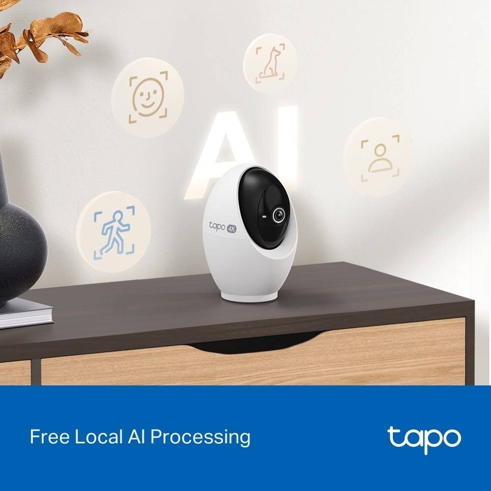 Câmara de Vigilância Tapo C260, Resolução 4K, 360º, Reconhecimento Facial, Deteção IA, Visão Noturna, Alarme Sonoro e Luminoso 6