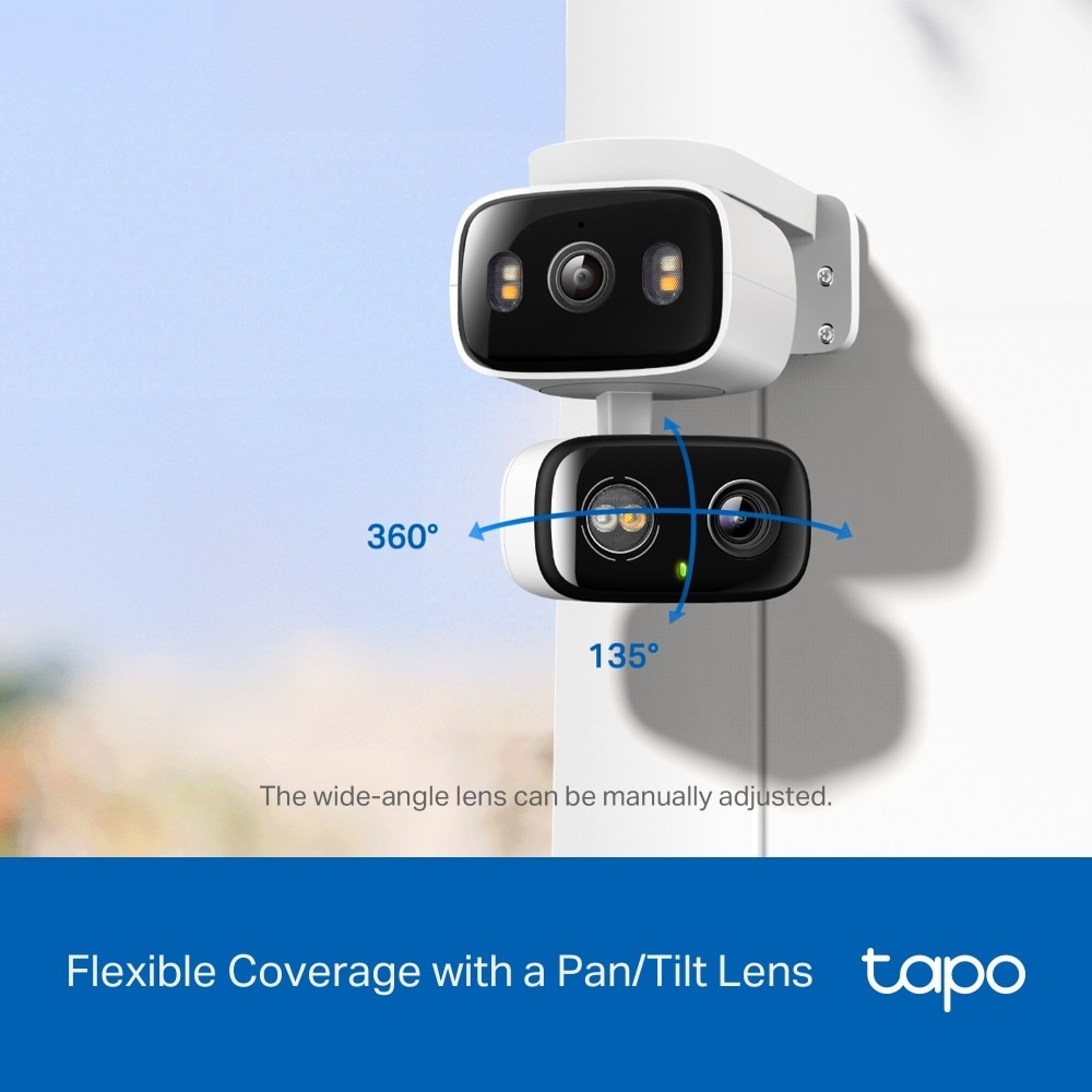 Câmara de Vigilância Tapo C246D 2K & 2K, 360º com Dupla Lente para Interior e Exterior Branco-10