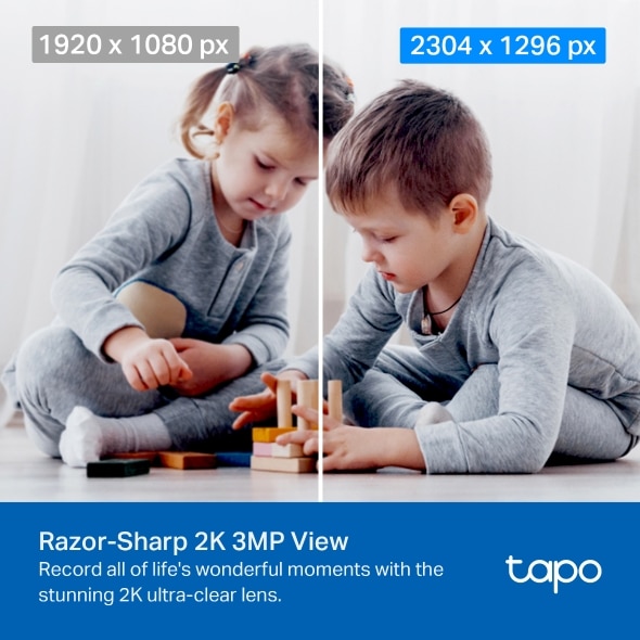Câmara de Vigilância 360º Wi?Fi para Interior (Pack de 2), 2K 3 MP, Visão Noturna, Detecção IA Gratuita e Áudio Bidirecional Branco-3