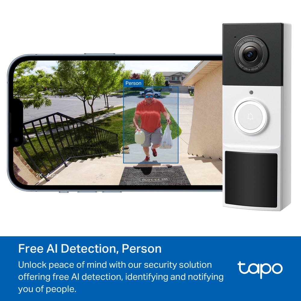 Vídeo Porteiro Inteligente com Bateria TP-Link Tapo TD21 2K IP65 5