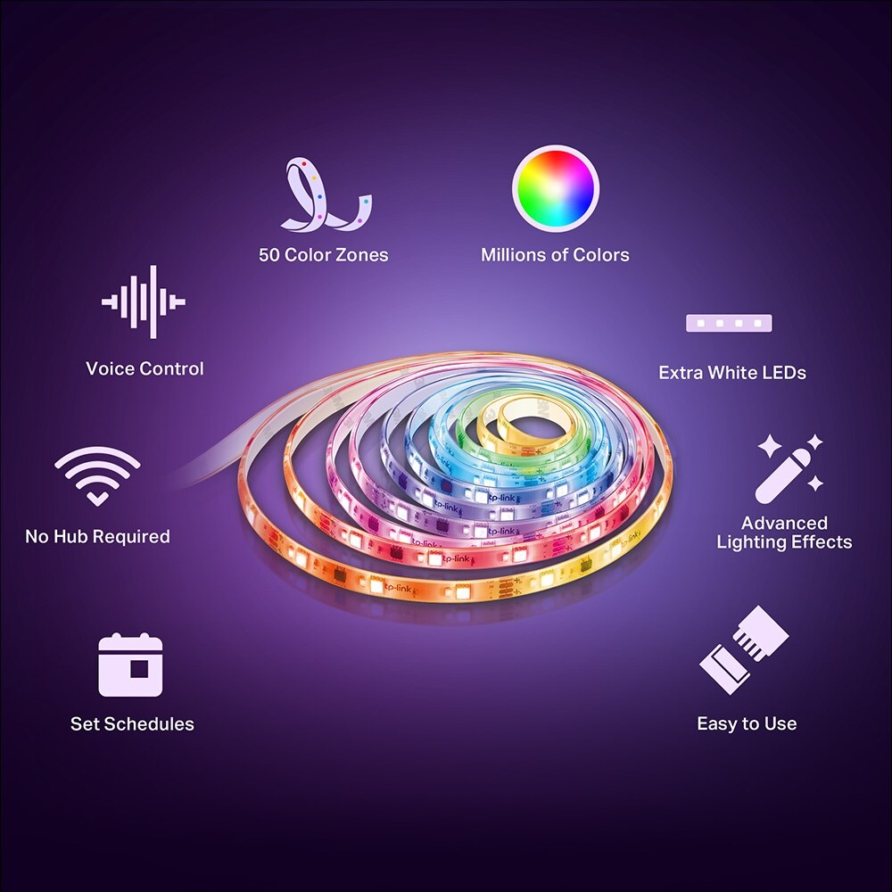 Fita LED TP-Link Tapo TL63-5 Smart Wi-Fi Light Strip Multicolor Intense White Light 5m 6