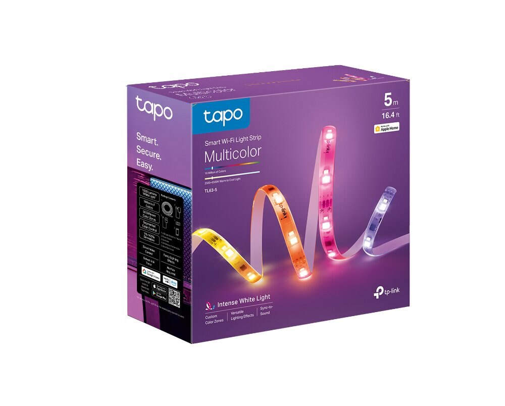 Fita LED TP-Link Tapo TL63-5 Smart Wi-Fi Light Strip Multicolor Intense White Light 5m 7