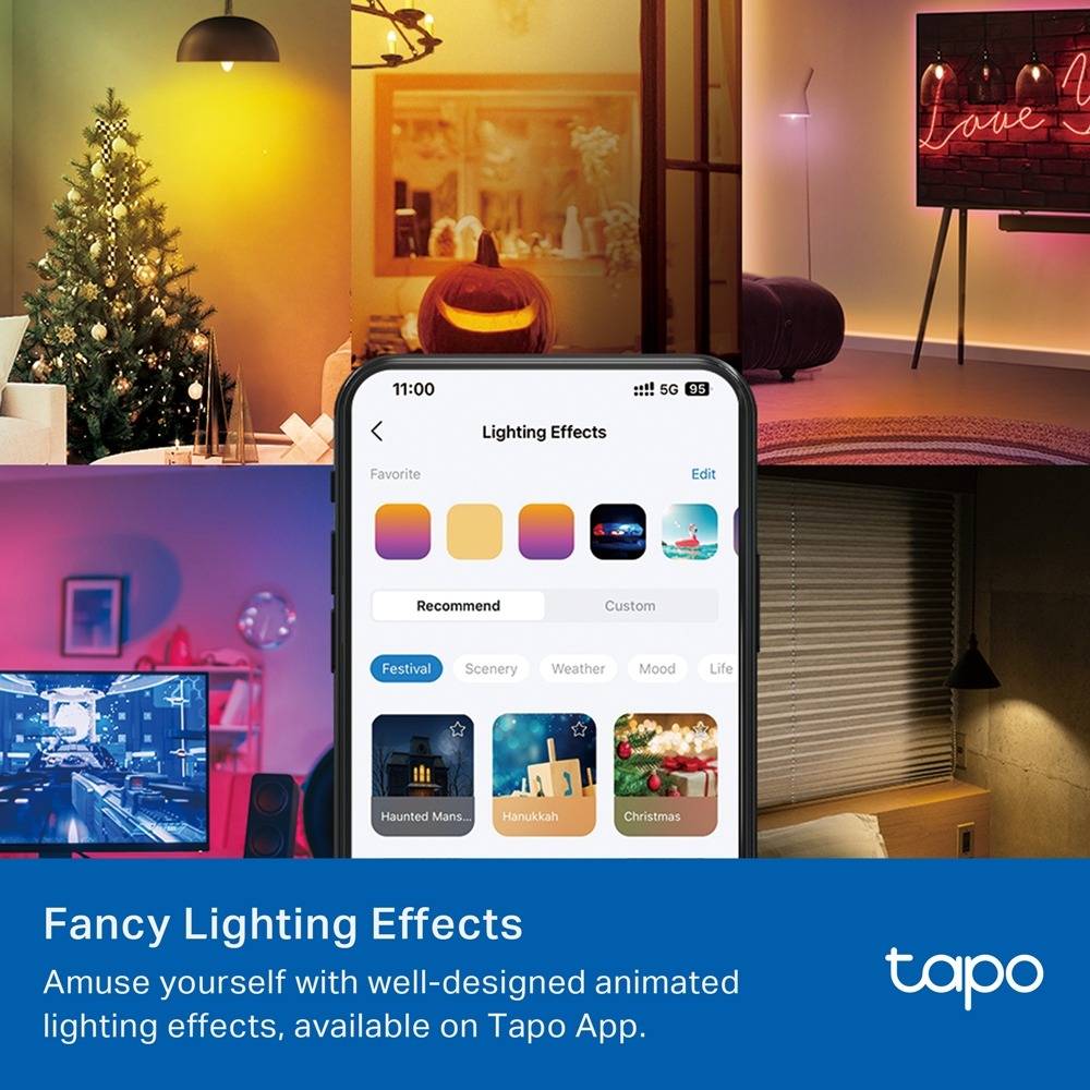 Lâmpada Inteligente TP-Link Smart Light Bulb Multicolor Tapo L430C 2500-6500K Wi-Fi - 2 Unidades 6