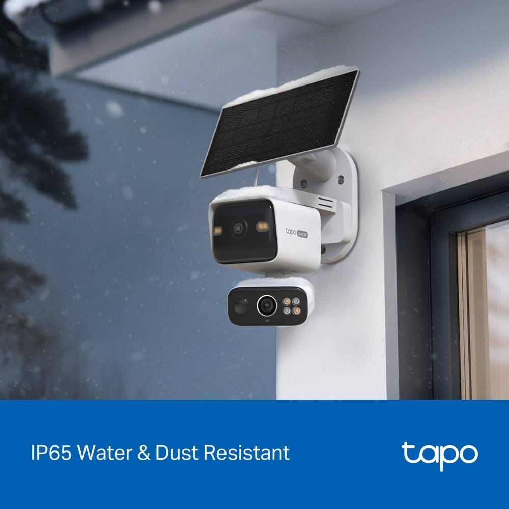Câmara de Segurança TP-Link Tapo C645D KIT Dual Lens 2K 3MP Pan/Tilt Outdoor IP65 Security Wi-Fi com Bateria + Painel Solar Tapo A20 11