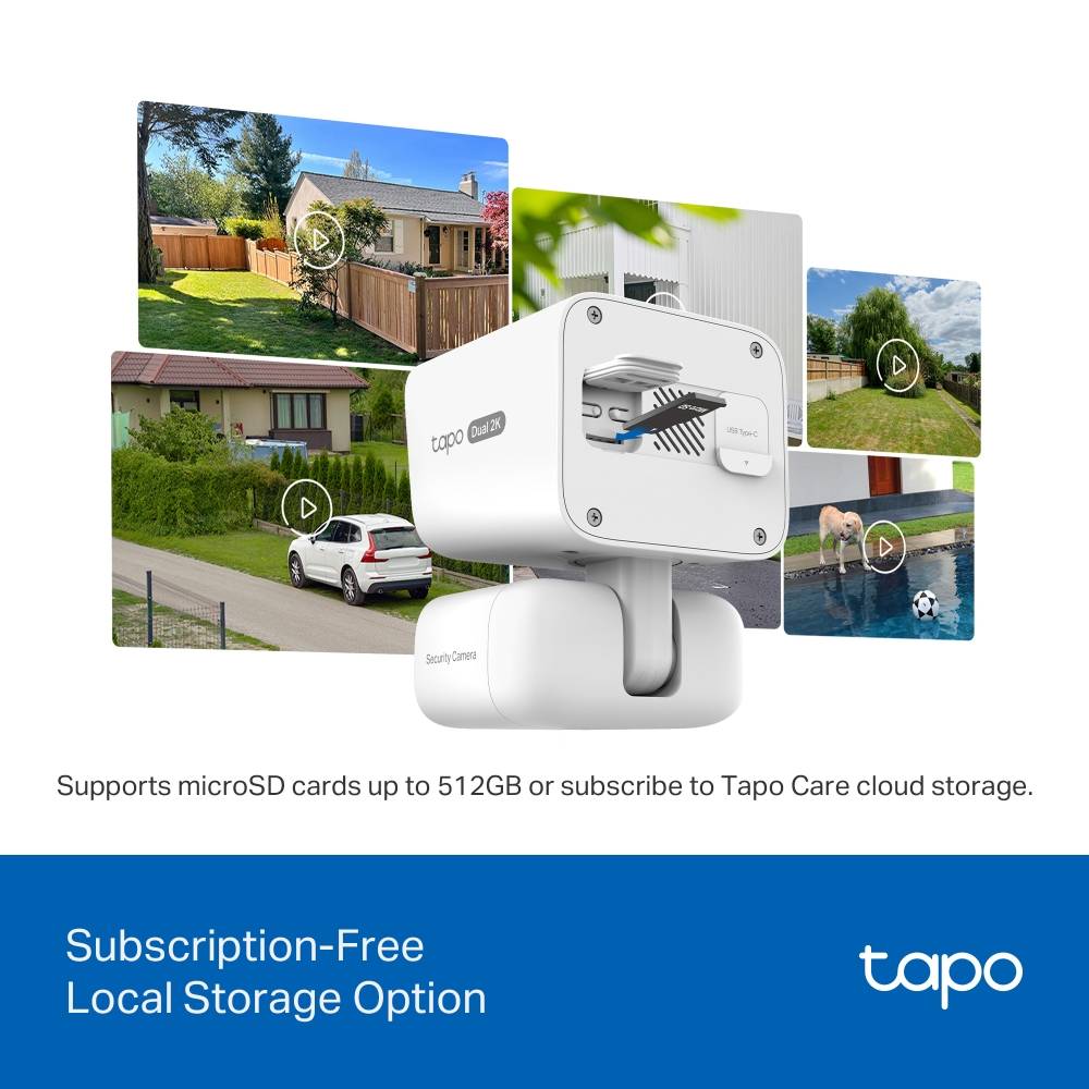 Câmara de Segurança TP-Link Tapo C645D KIT Dual Lens 2K 3MP Pan/Tilt Outdoor IP65 Security Wi-Fi com Bateria + Painel Solar Tapo A20 12