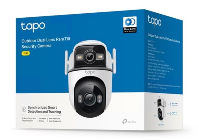 Câmara TP-Link Tapo TC47 IP de Videovigilância Dual Lens 2K, Wi-Fi 5