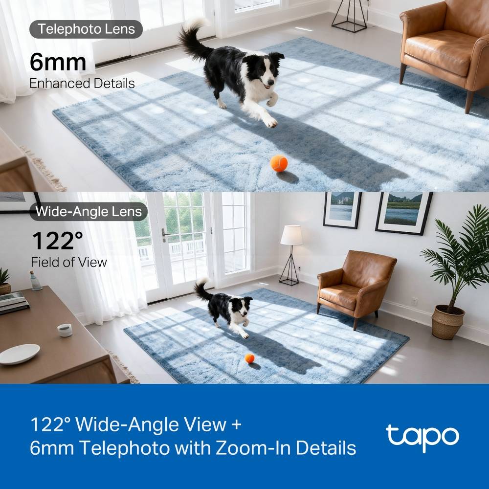 Câmara de Segurança TP-Link Tapo C245D Dual Lens 2K 3MP Pan/Tilt Indoor Security Wi-Fi 4