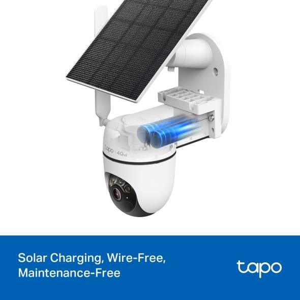 Câmara de Segurança TP-Link Tapo TC90G KIT 2K 3MP Pan/Tilt 4G LTE Outdoor IP65 Security Wi-Fi com Bateria + Painel Solar Tapo A201 5