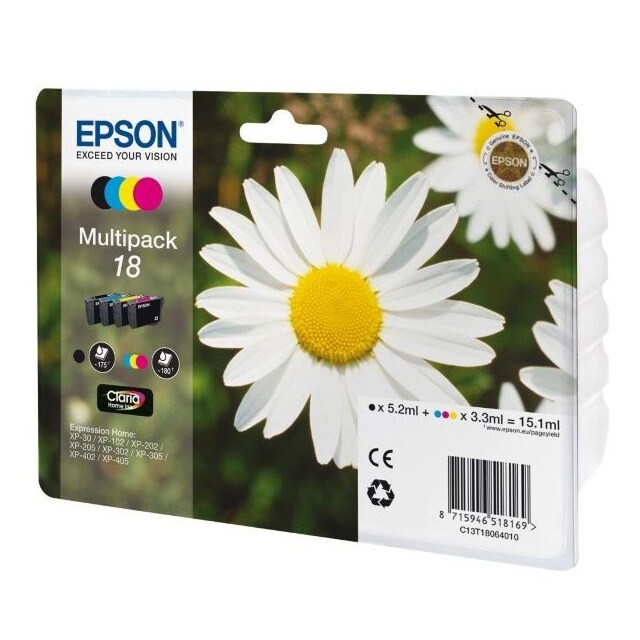 Tinteiro Epson Multipack XP102/205/3 (Preto, Cian, Magenta, Amarelo) 1
