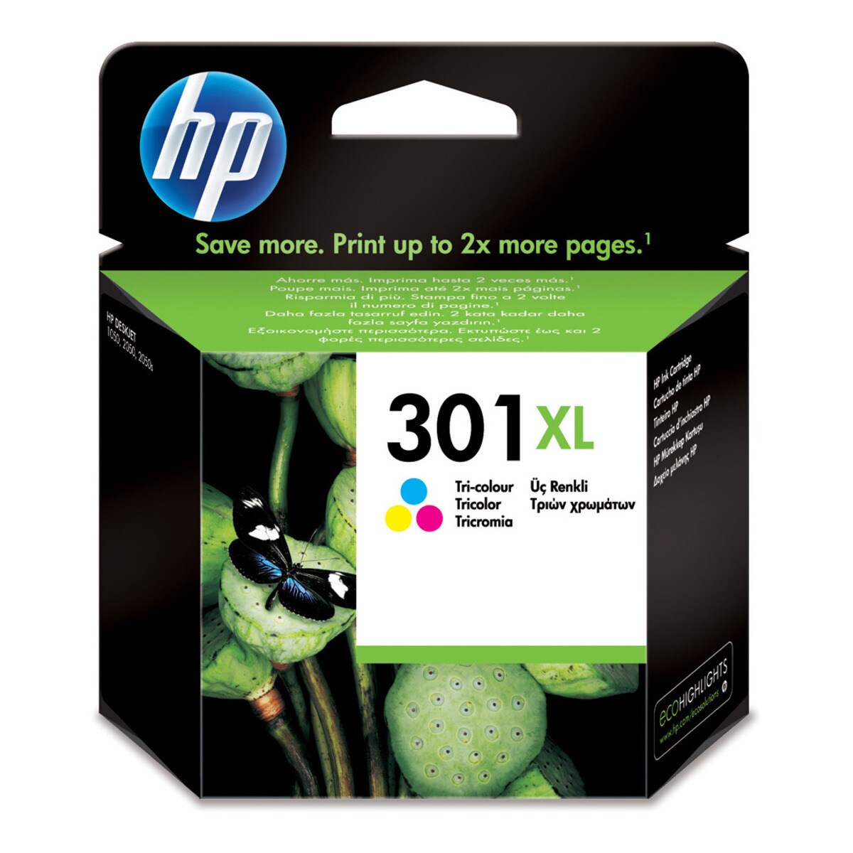 Imagem 0 de Tinteiro HP Original CH564EE 301 XL Tricolor, Alto rendimento
