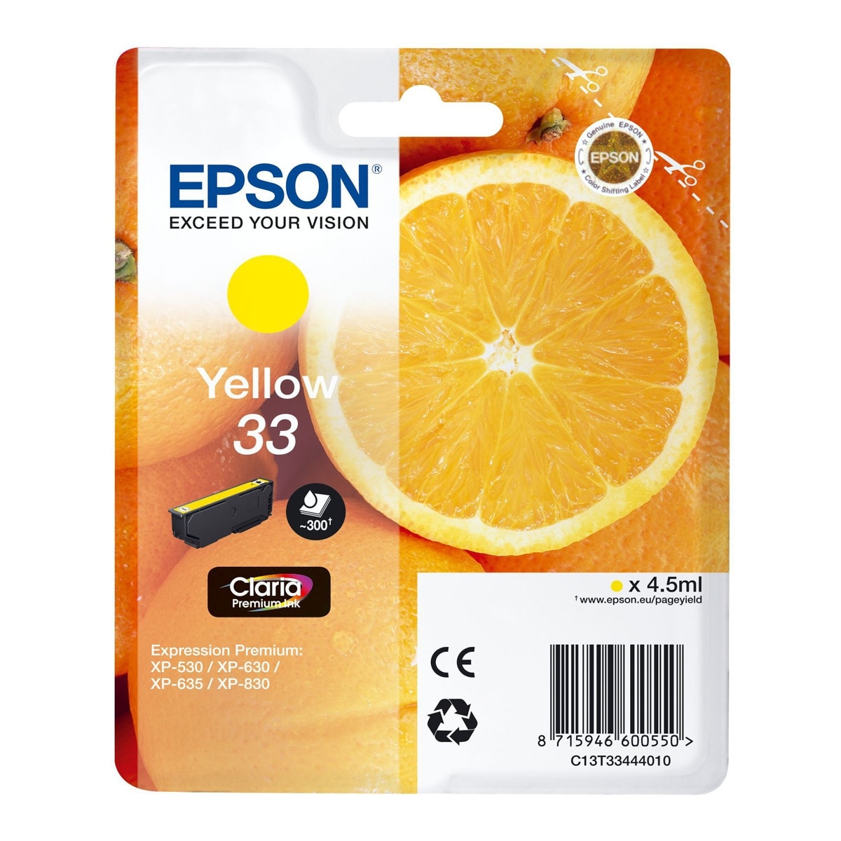 Tinteiro Epson Claria - 33 Amarelo 1
