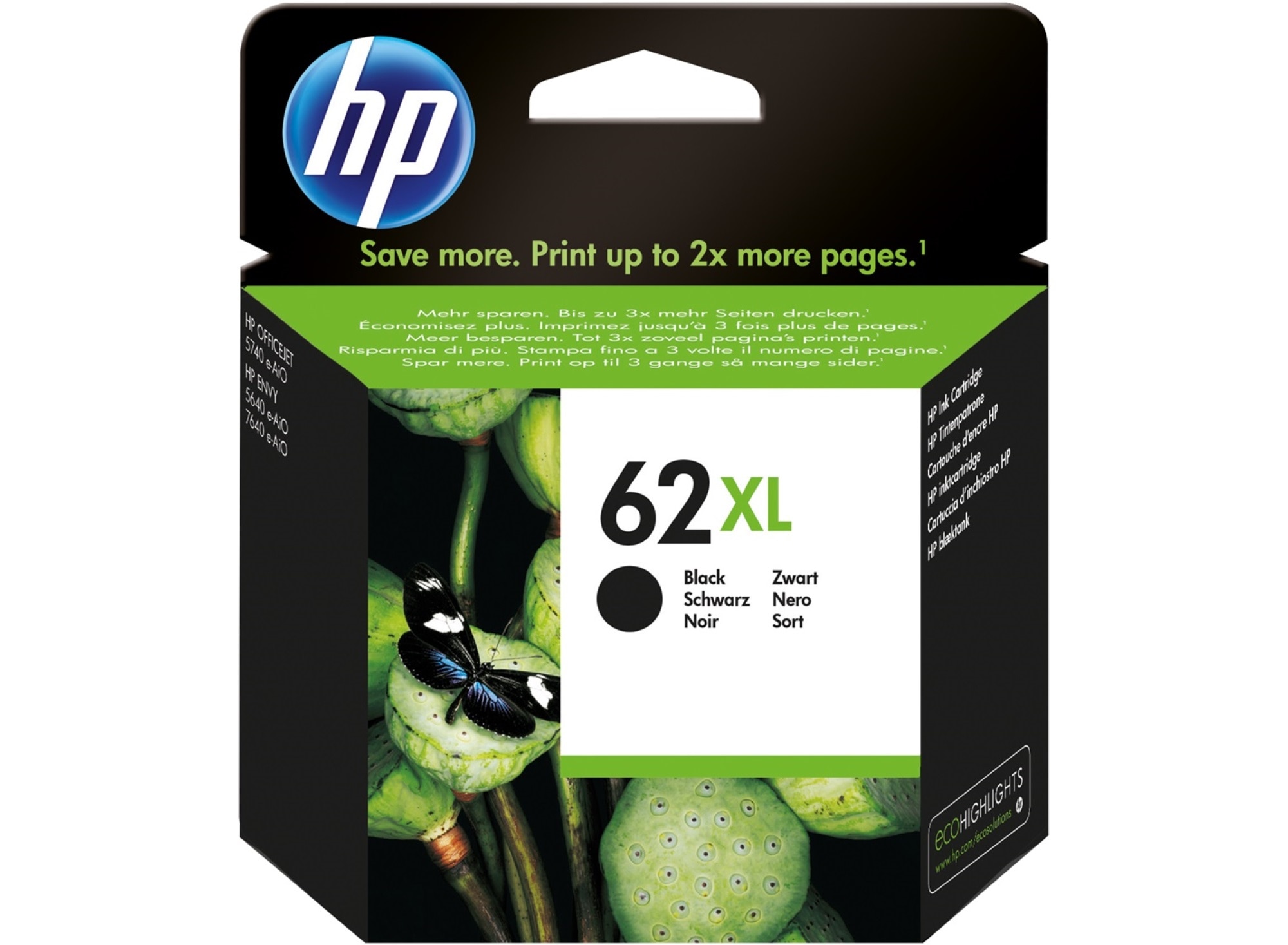 Tinteiro HP Original C2P05AE 62 XL Preto, Alto Rendimento, Instant Ink 1