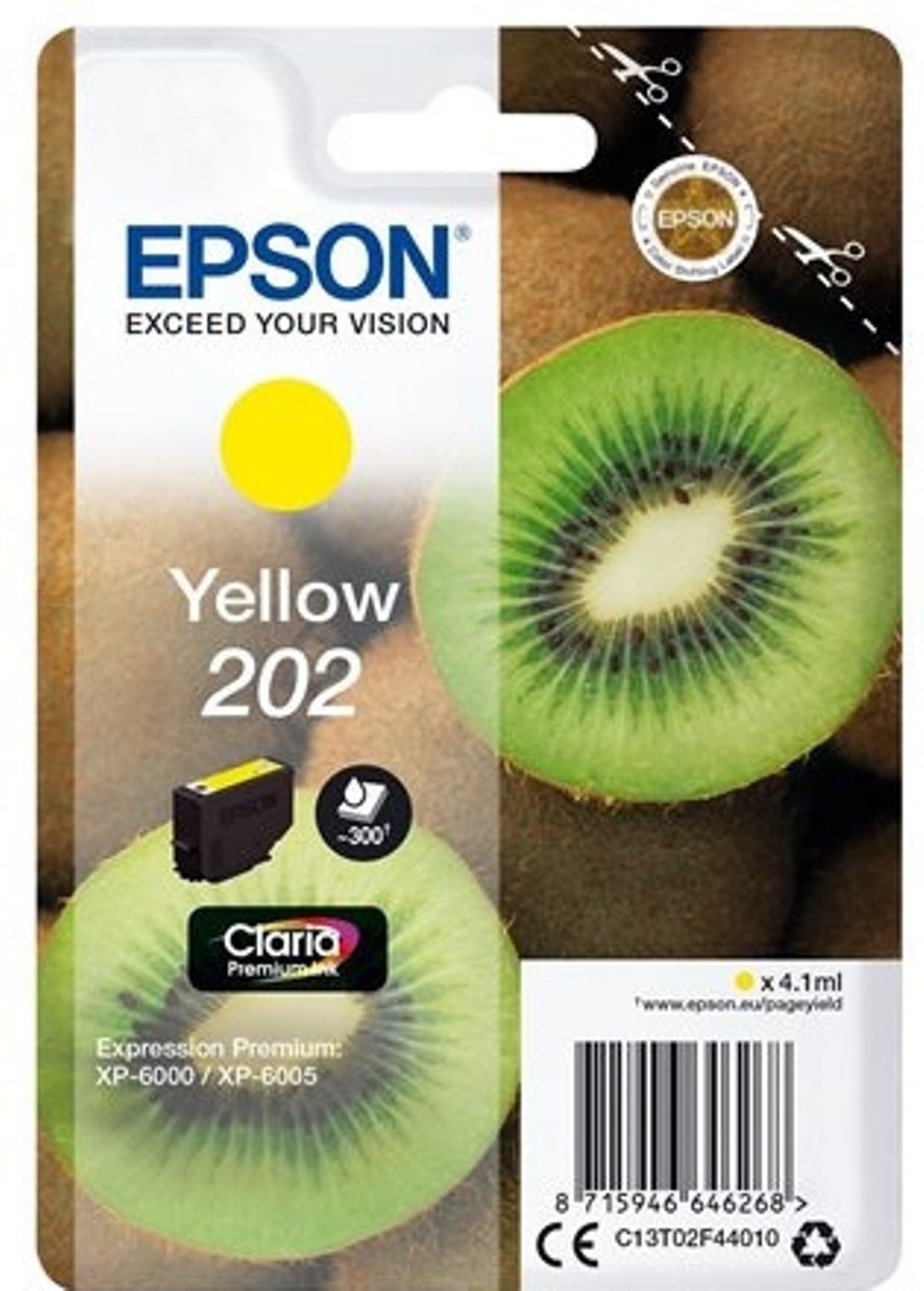 Cartucho Epson 202 Claria Premium Amarelo - C13T02F440 1