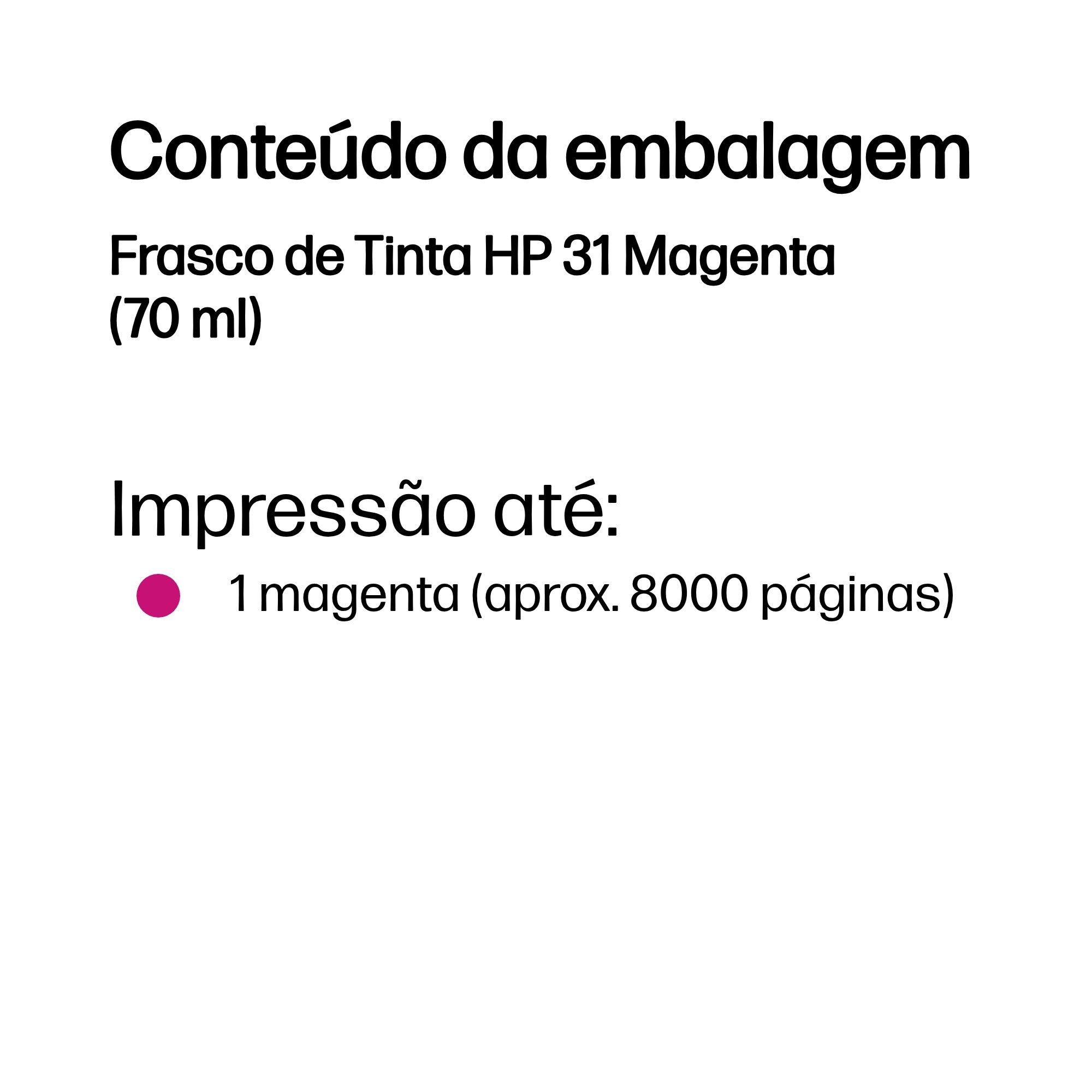 Tinteiro HP Original 1VU27AE 31 - Magenta Magenta-13