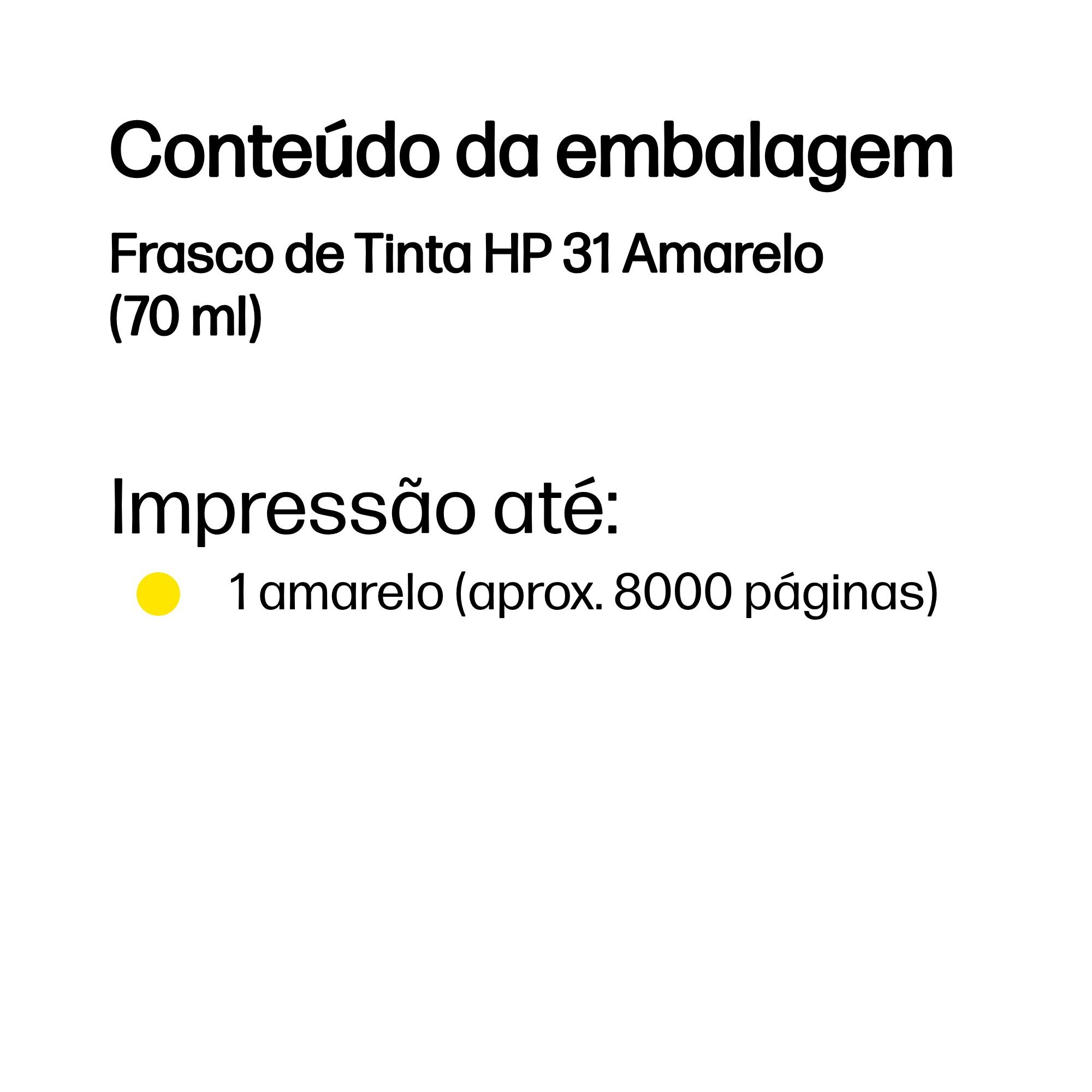Tinteiro HP Original 1VU28AE 31 - Amarelo Amarelo-13
