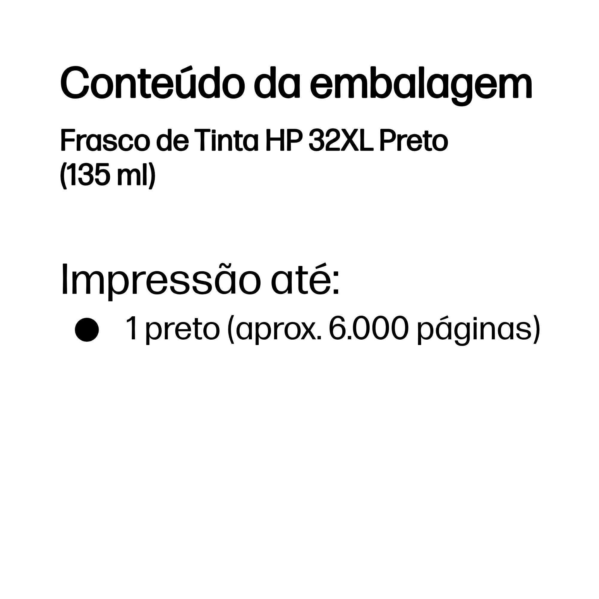 Tinteiro HP Original 1VV24AE 32 XL Alto Rendimento - Preto 13