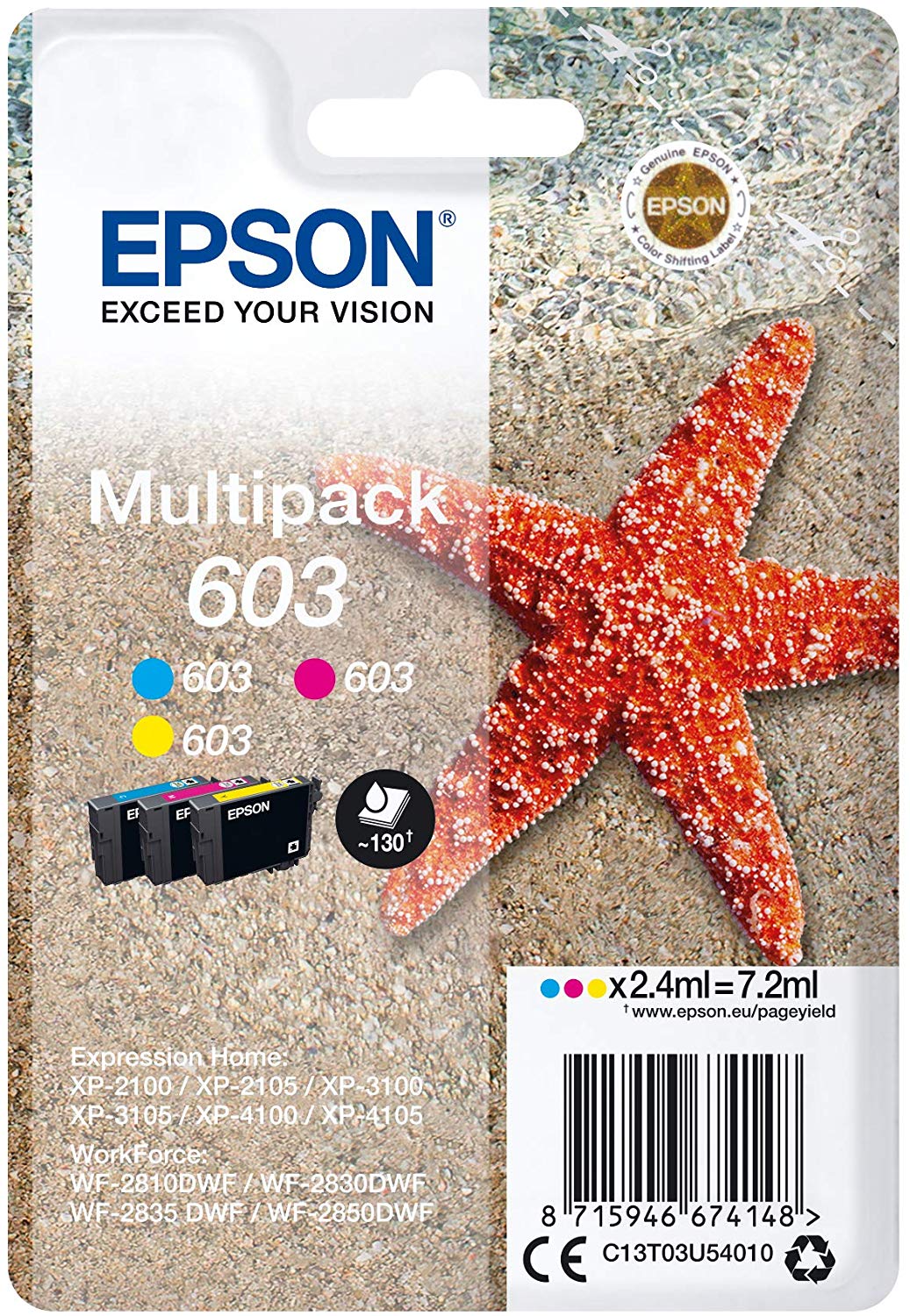Imagem 0 de Tinteiros Epson Multipack 4 Tintas 603 - 3 Cores