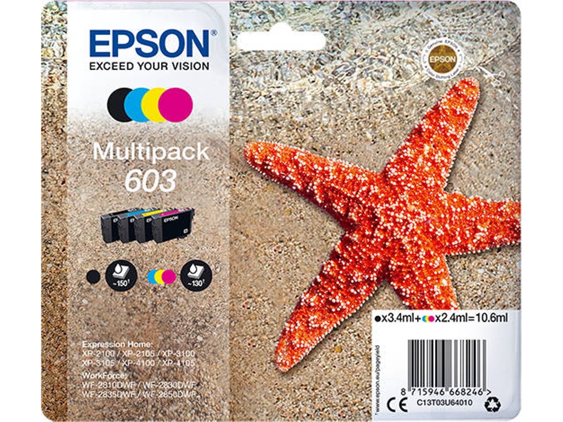 Imagem 0 de Tinteiros Epson Multipack 3 Tintas 603 - 4 Cores