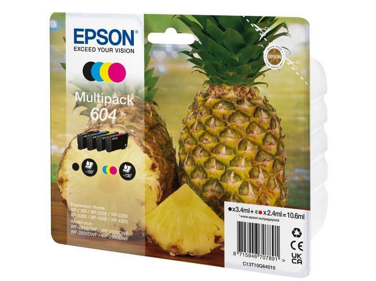 Tinteiro Original Multipack 4-Colours 604, C13T10G64020 Preto / Ciano / Magenta / Amarelo-2