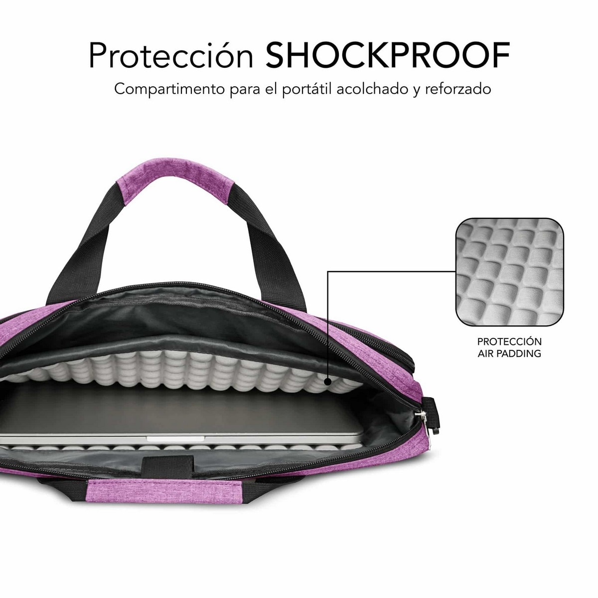 Mala Subblim Air Padding 360 Laptop Bag para Portáteis de 15,6" - Rosa Rosa-3