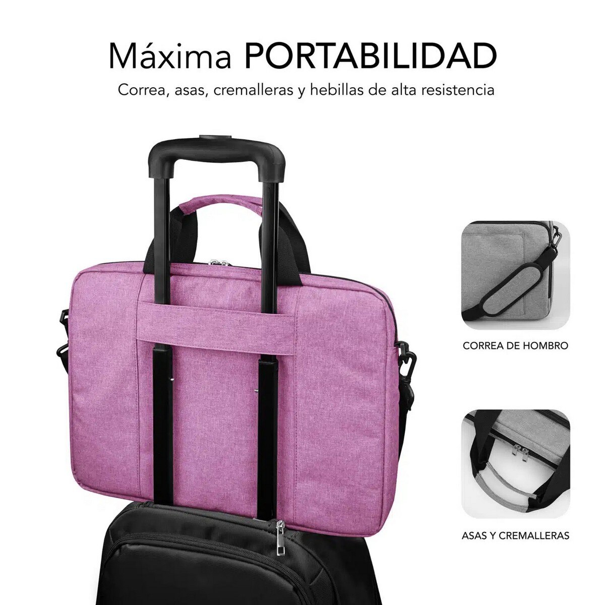 Mala Subblim Air Padding 360 Laptop Bag para Portáteis de 15,6" - Rosa Rosa-4