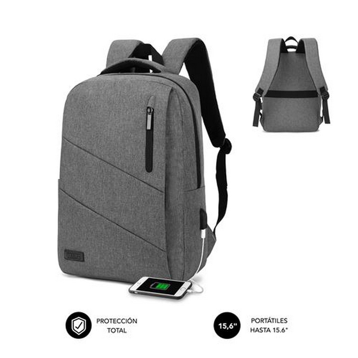 Mochila para Portátil 15,6" - Cinzento 2