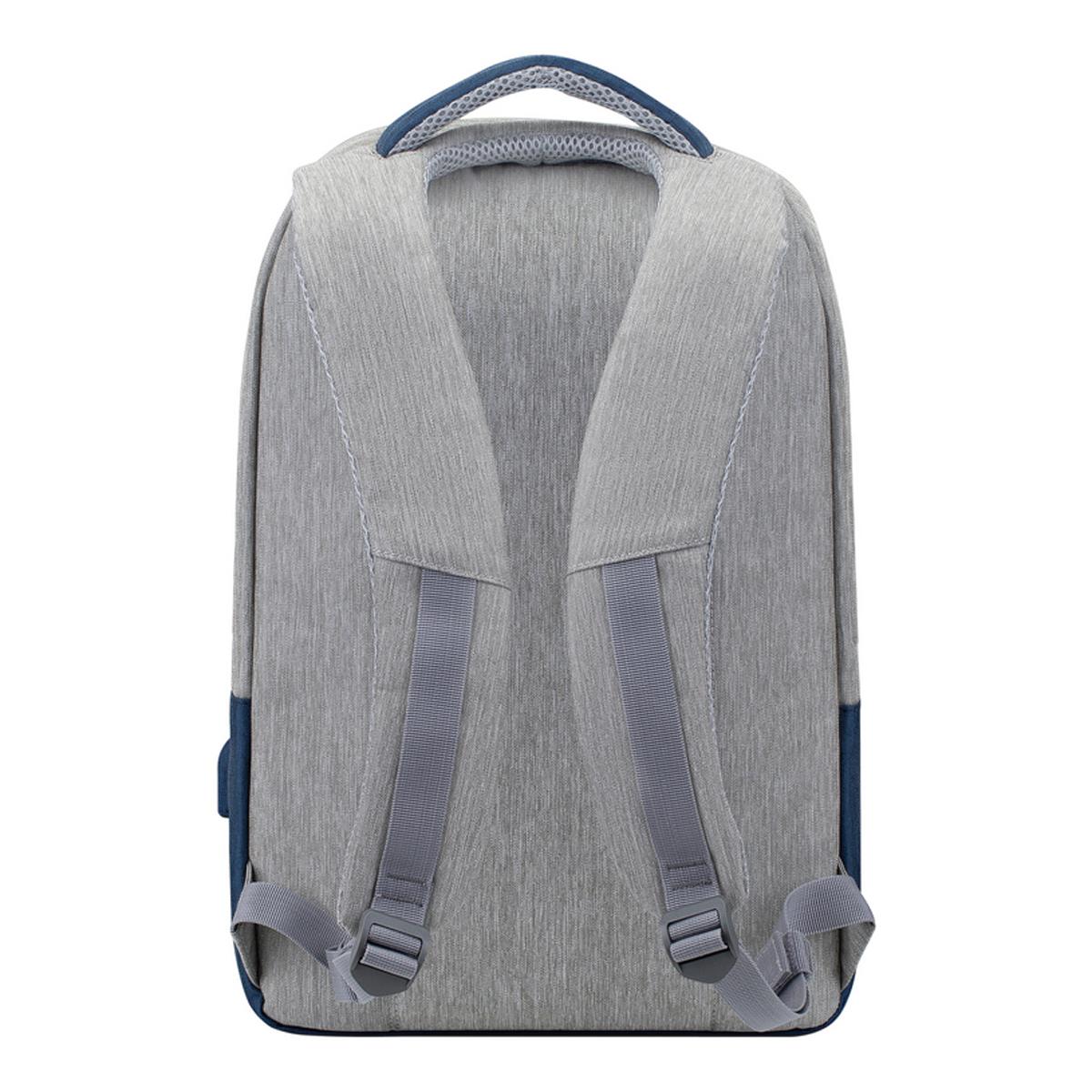 Mochila Rivacase 7562 Prater Anti-theft para Portátil 15.6" - Grey Dark blue Cinzento-claro / Azul-4
