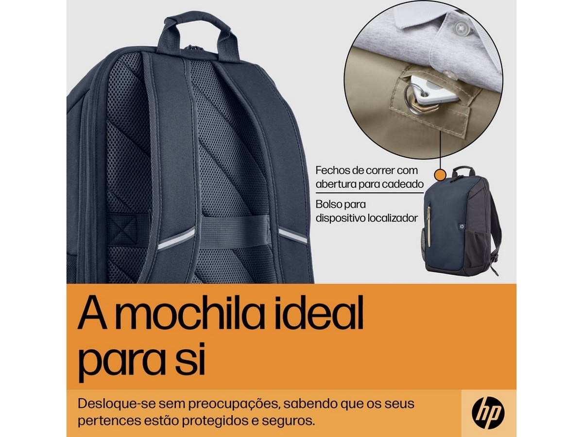 Mochila HP Travel 18L 15.6'' - Preto Azul-4