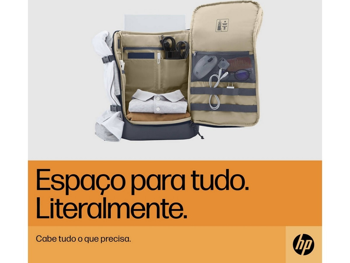 Mochila HP Travel 25L 15.6'' Backpack - Preto Azul-4