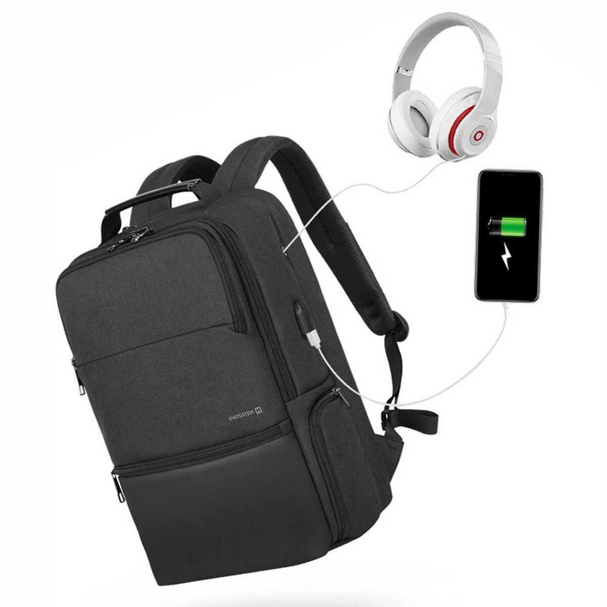 Mochila Swissten Laptop Backpack 15,6"- Preto 3