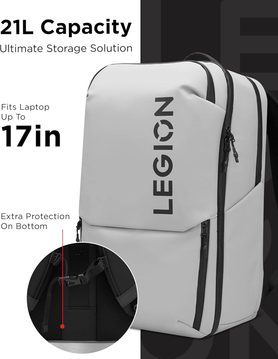 Mochila Gaming Lenovo Legion 17" Backpack GB800 - Cinzento Claro Cinzento-3