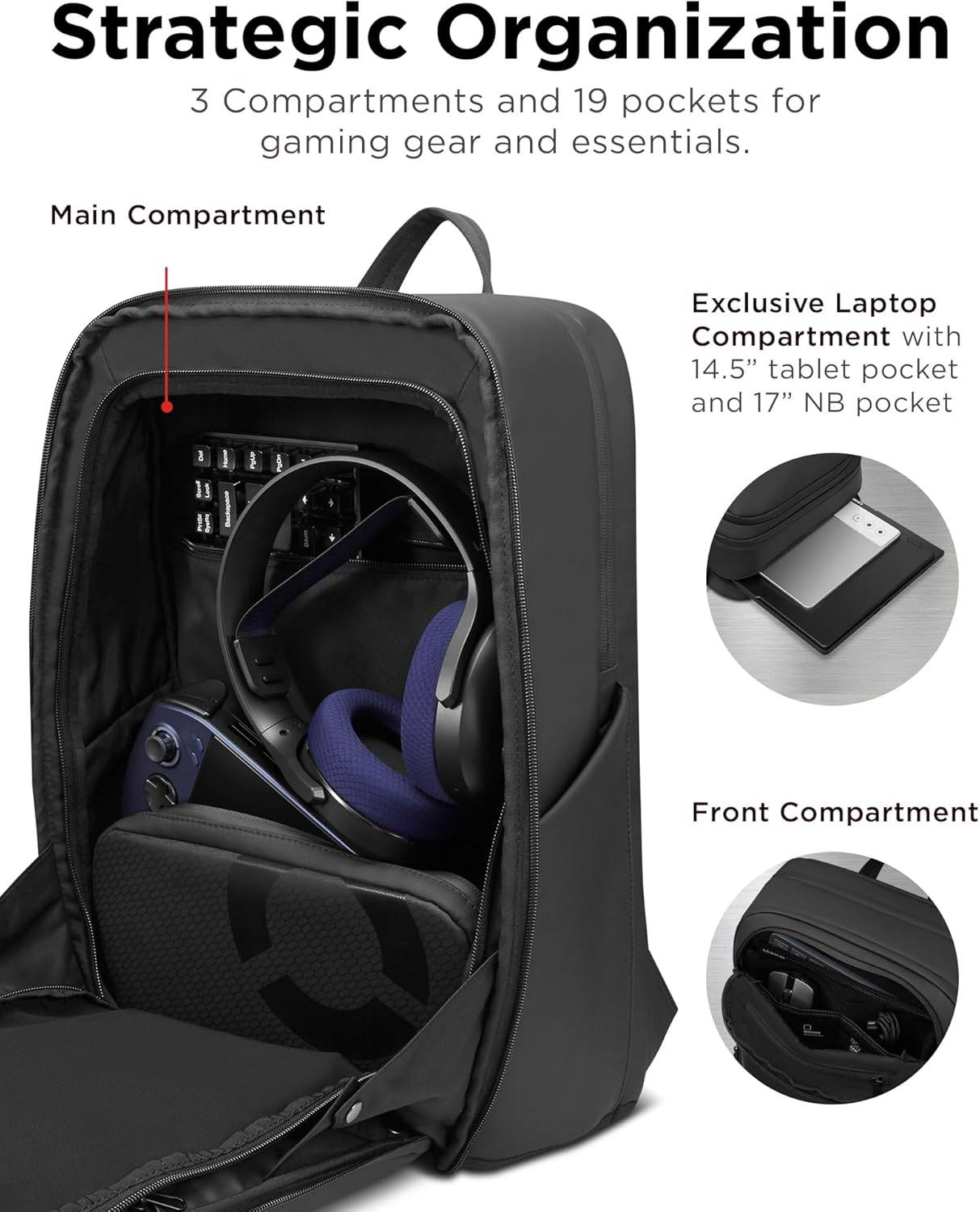 Mochila Gaming Lenovo Legion 17" Backpack GB800 - Cinzento Claro Cinzento-4