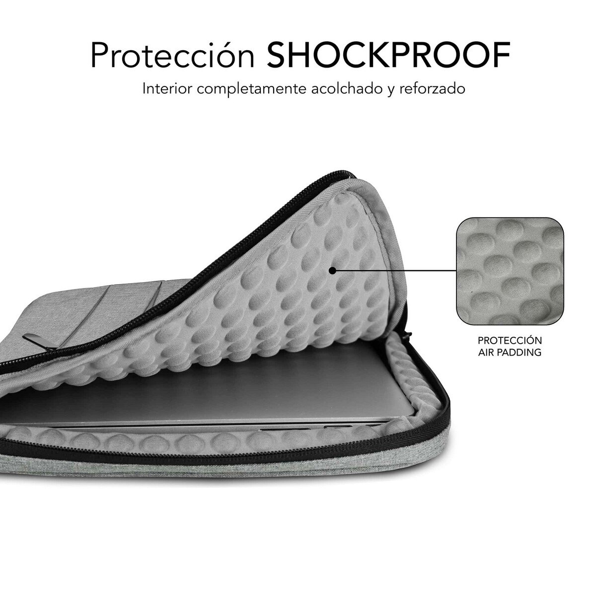 Bolsa Subblim Air Padding 360 Sleeve para Portáteis de 13.3 a 14? - Cinza Cinzento-3