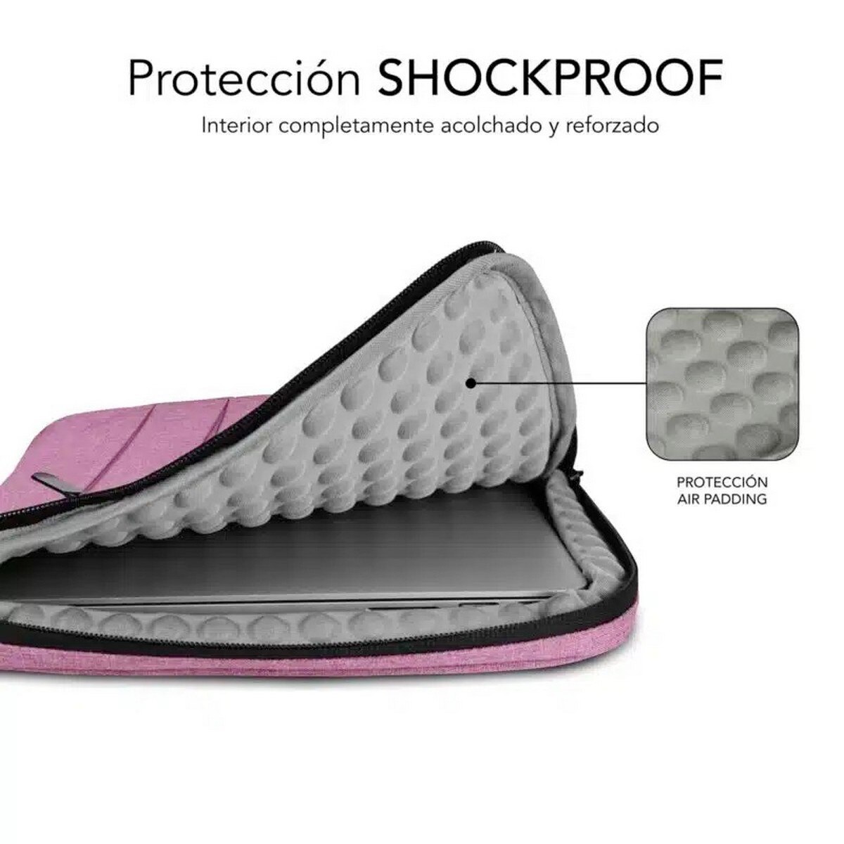 Bolsa Subblim Air Padding 360 Sleeve para Portáteis de 13.3 a 14? - Rosa Rosa-3