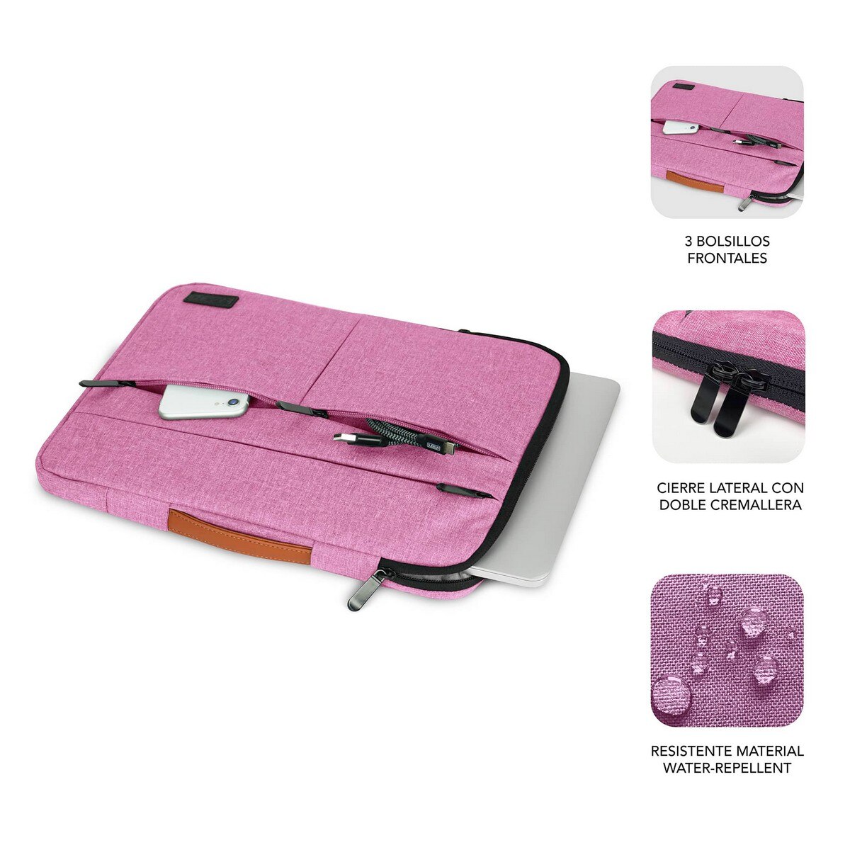 Bolsa Subblim Air Padding 360 Sleeve para Portáteis até 15,6" - Rosa Rosa-2