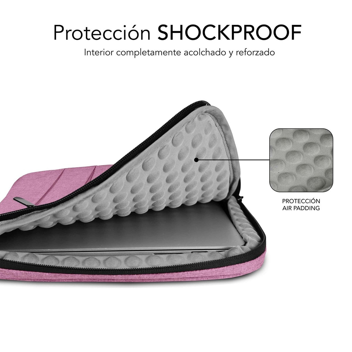 Bolsa Subblim Air Padding 360 Sleeve para Portáteis até 15,6" - Rosa Rosa-3