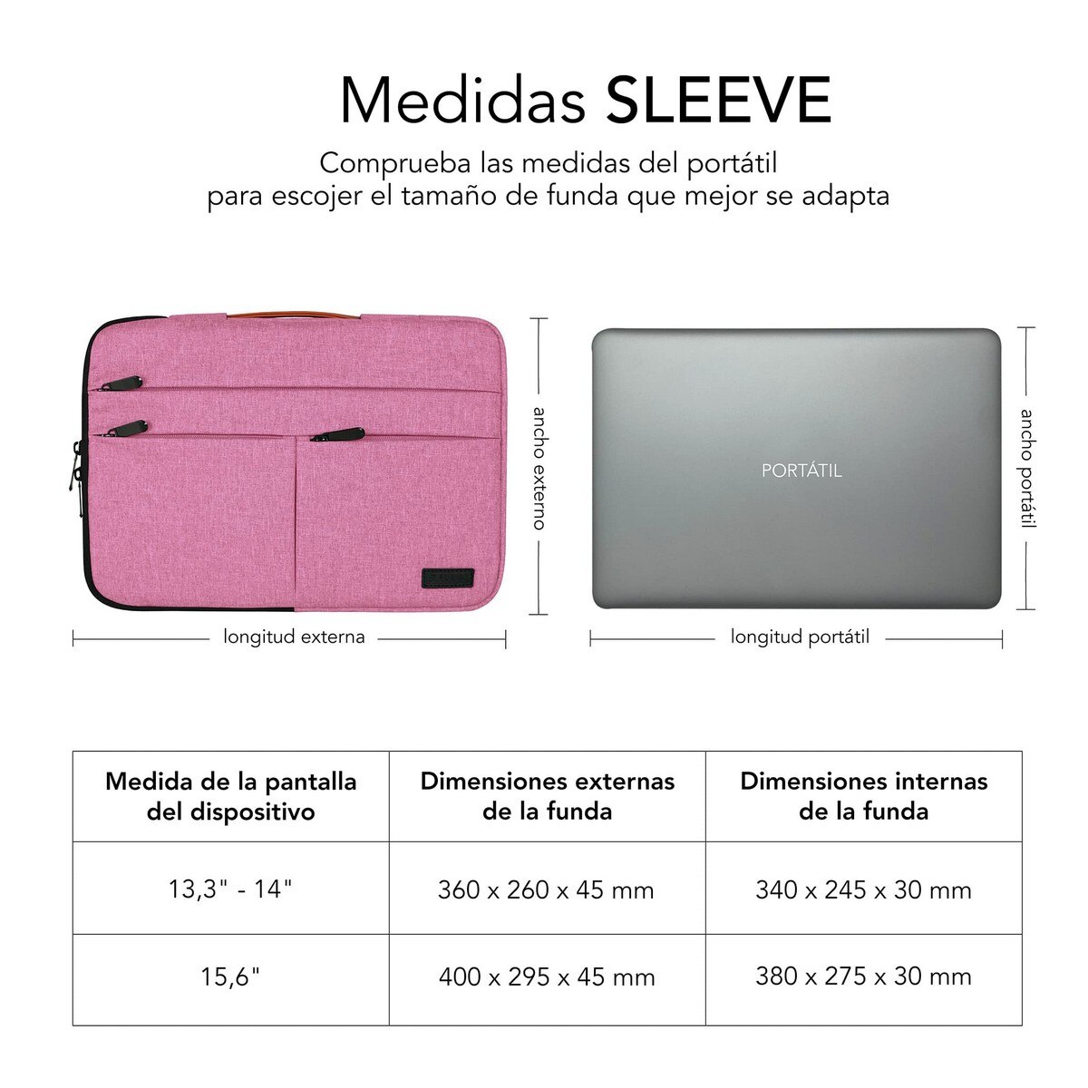 Bolsa Subblim Air Padding 360 Sleeve para Portáteis até 15,6" - Rosa Rosa-6