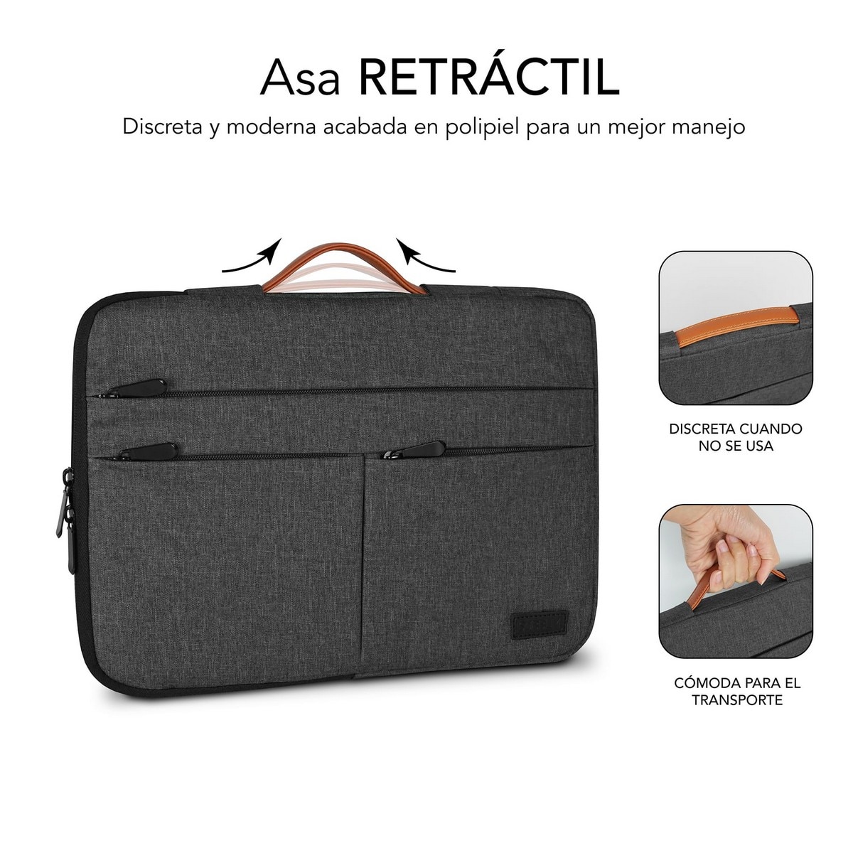 Bolsa Subblim Air Padding 360 Sleeve para Portáteis de 13.3 a 14? - Cinza Escuro Cinzento-escuro-4