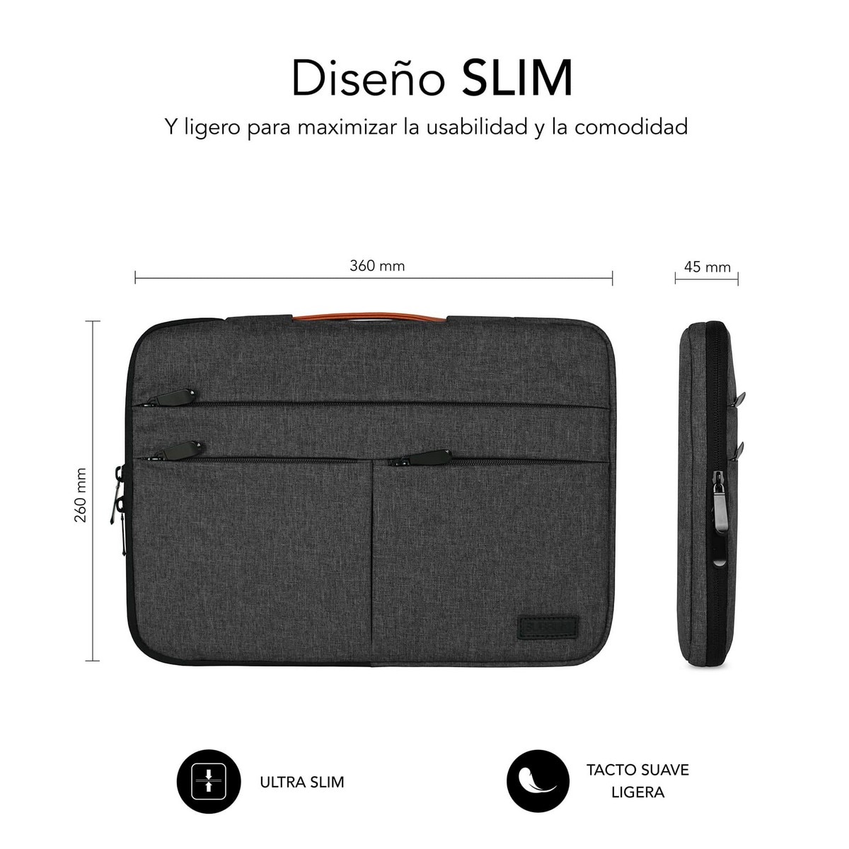 Bolsa Subblim Air Padding 360 Sleeve para Portáteis de 13.3 a 14? - Cinza Escuro Cinzento-escuro-5