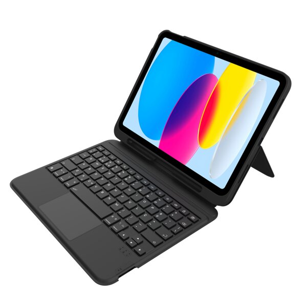 Imagem 0 de Capa com Teclado Apple iPad 16 em Pele (QWERTY em Português) - Preto