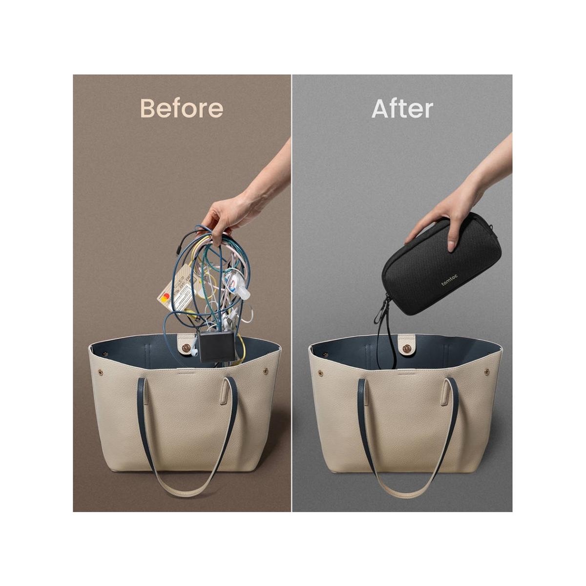 Bolsa Tomtoc Light-T12 para Acessórios Eletrónicos - Preto Preto-4