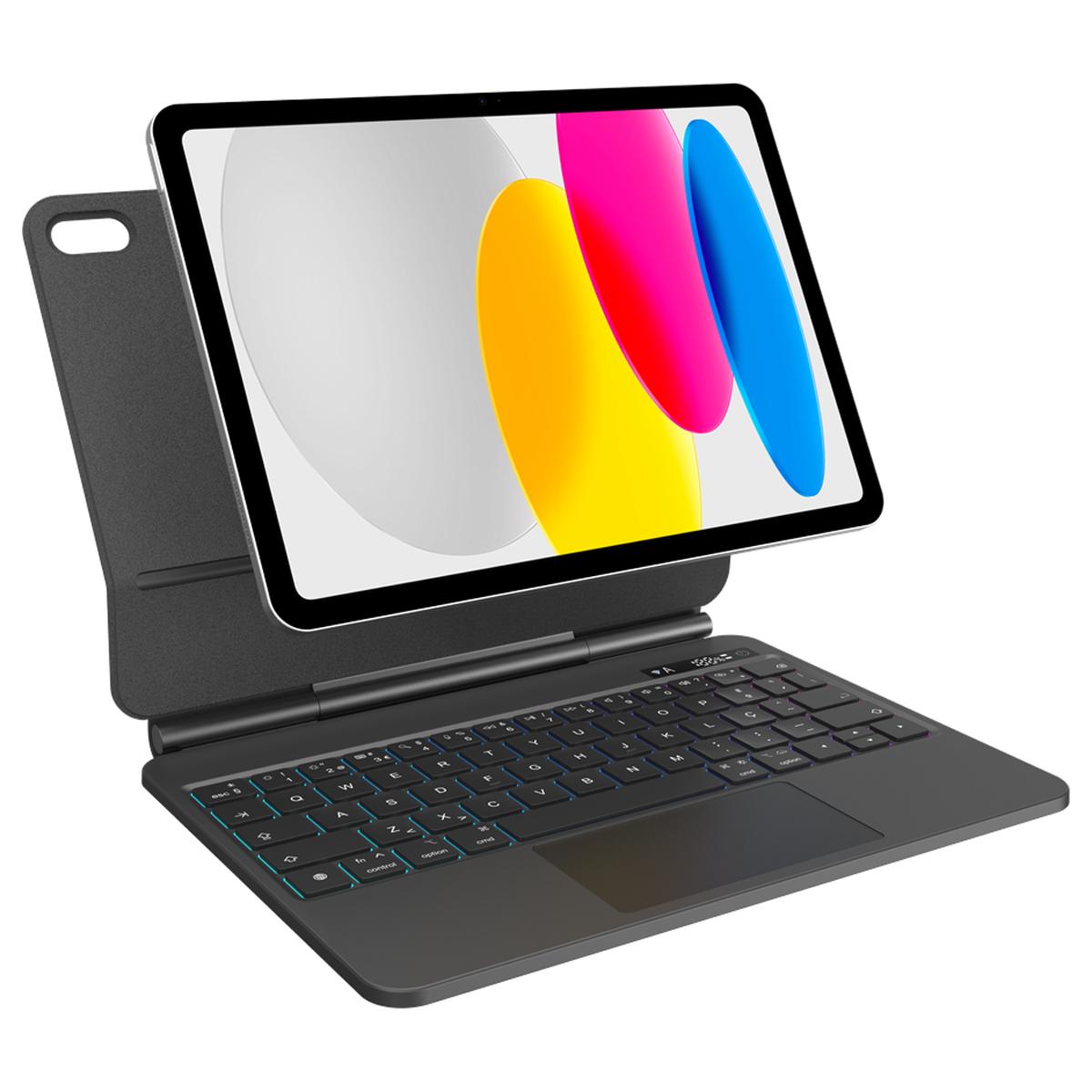 Imagem 0 de Capa Teclado Just in Case MagAir Floating Magic QWERTY (Português) para iPad 2025 (11.ª Geração) / iPad 2022 (10.ª Geração), Fixação Magnética - Preto