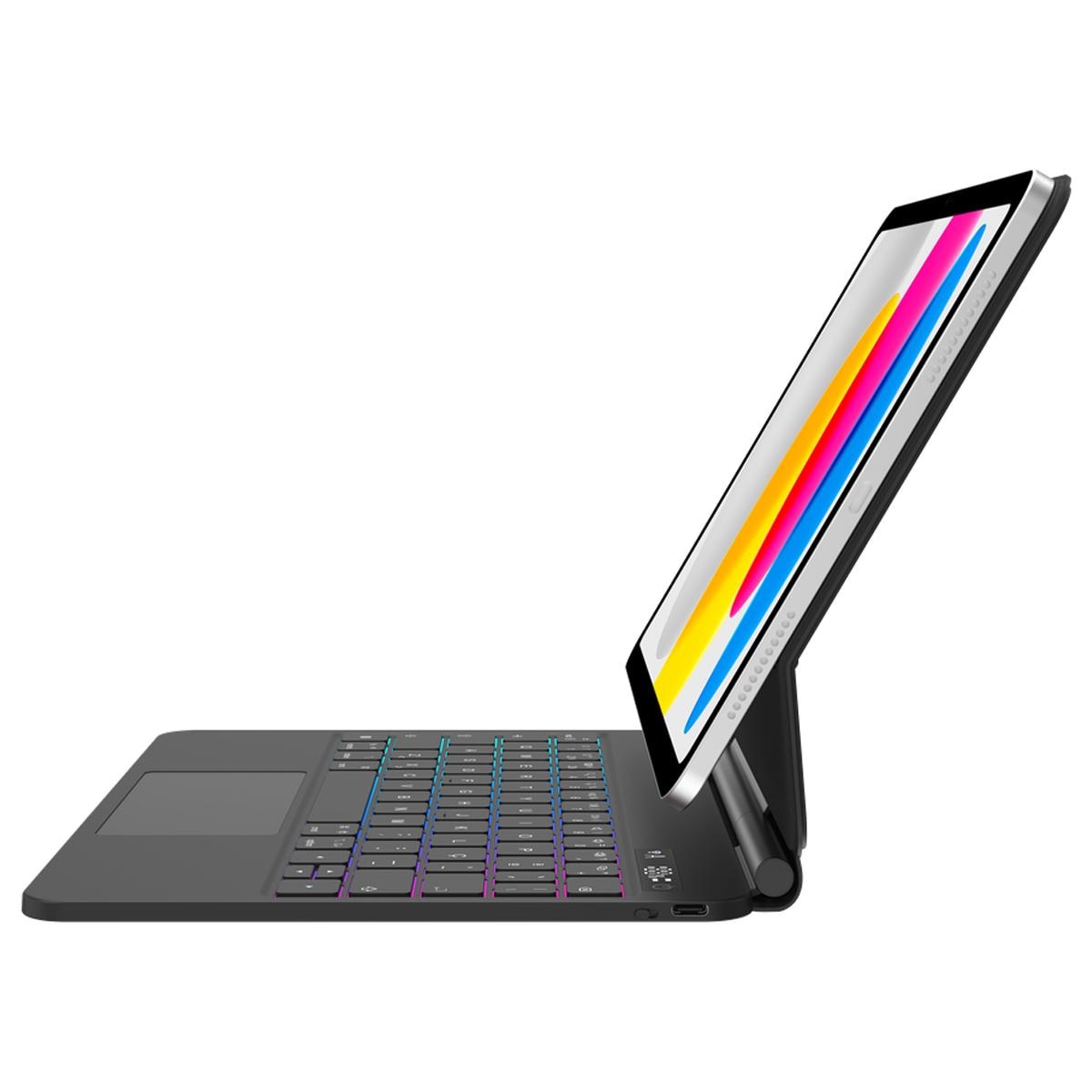 Capa Teclado Just in Case MagAir Floating Magic QWERTY (Português) para iPad 2025 (11.ª Geração) / iPad 2022 (10.ª Geração), Fixação Magnética - Preto Preto-3