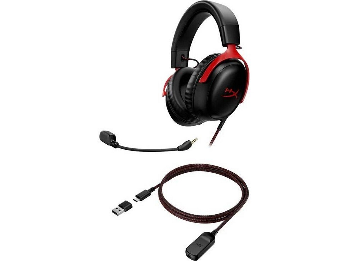 Auscultadores Gaming HyperX Cloud III - Preto / Vermelho Preto / Vermelho-5